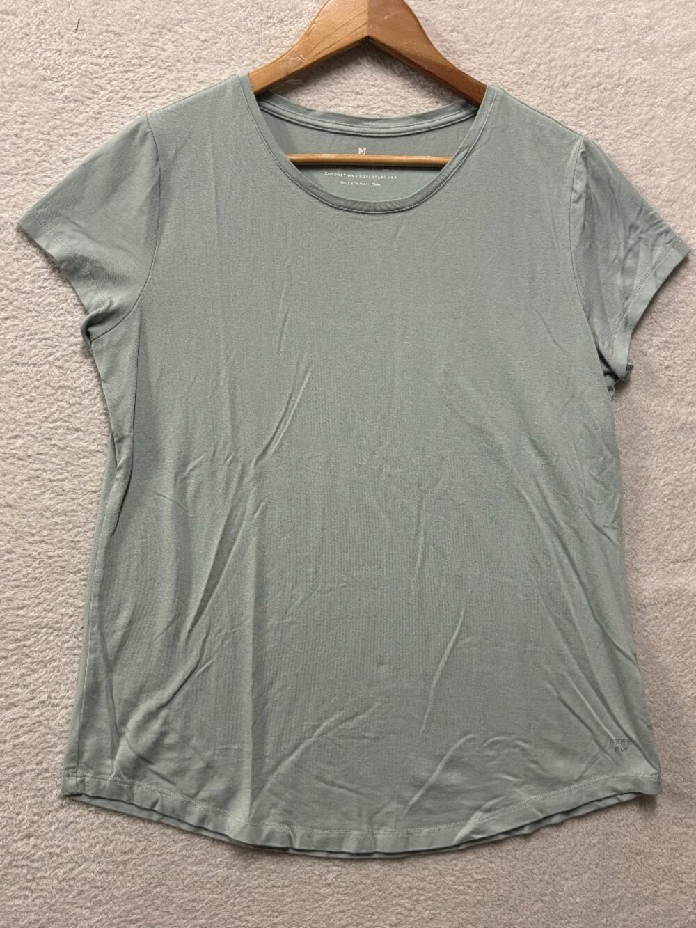 Free Fly Women M Bamboo Viscose Short Sleeve Tee Crew Neck Sage Green Active